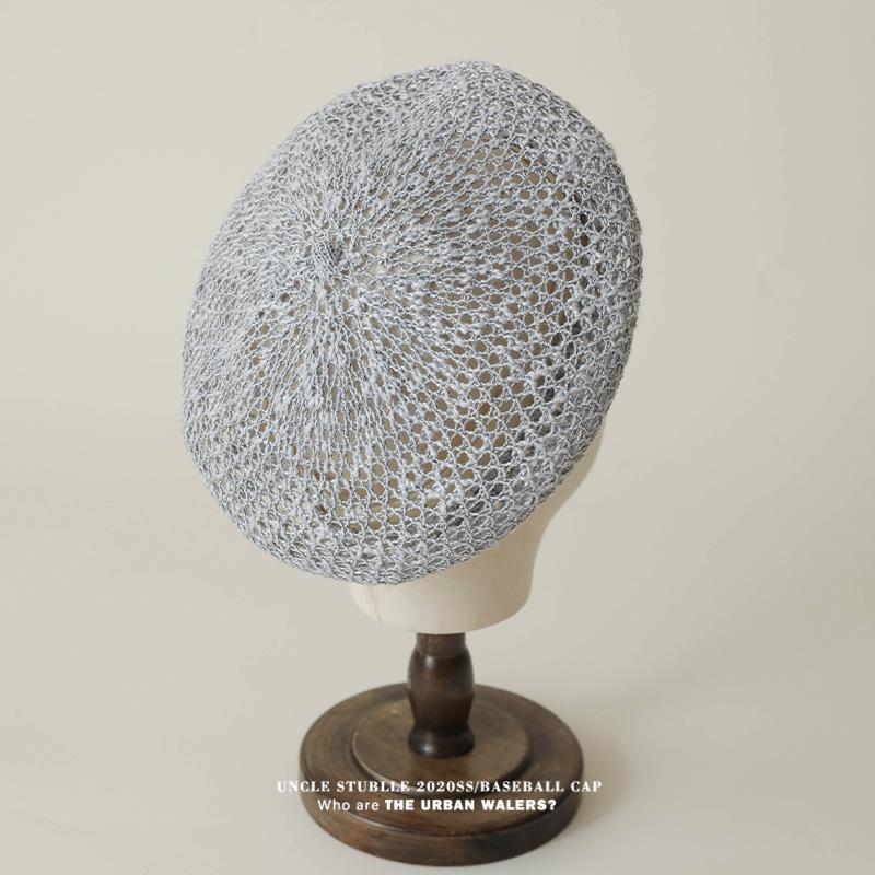Artistic Niche Design Hollowed-out Beret for Girls - Versatile, Lightweight & Breathable Summer Painter Hat