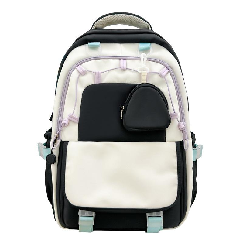Schoolbag New Fashion Versatile Simple Shoulder Cute Backpack Lightweight Trend Large Capacity School Season Backpack