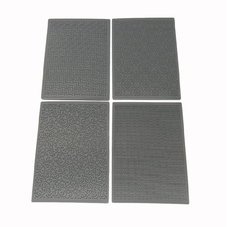 4 Stück Tonstrukturmatte zur Herstellung von Ohrringen Schmuck, Tonohrringe Prägewerkzeug 3D Strukturierte Prägeblätter