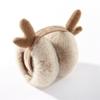 Winterliche Ohrenschützer aus Elchgeweih, braun, zusammenklappbar, mit künstlichem Kaninchenfell, Ohrenwärmer, Weihnachtsgeschenk, beliebt bei Erwachsenen und Kindern