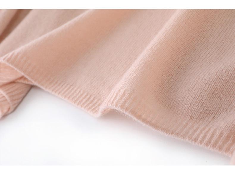 Damen 100% Wolle Handbestickter Lockerer Rundhals-Oversize-Pullover-Top für den Winter