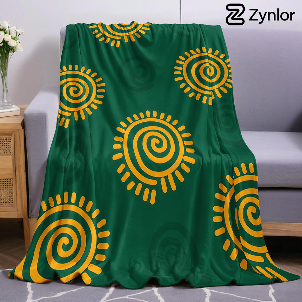 Retro Spiral Sun Cartoon Anime Print Flannel Blanket Soft Warm Throw for Kids Bedroom Sofa Bed Christmas Office Car