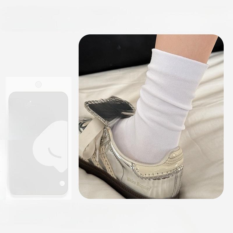 

Female Autumn and Winter Pure Cotton Anti Odor Moon Son in The Tube Pile Socks 1 pair чистий білий колір