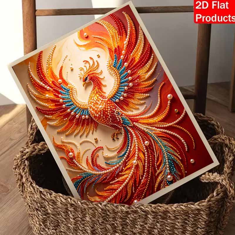 5D DIY Pearl Diamond Painting Kit Mythical Phoenix Full Drill Embroidery Mosaic Art Home Wall Decor Gift