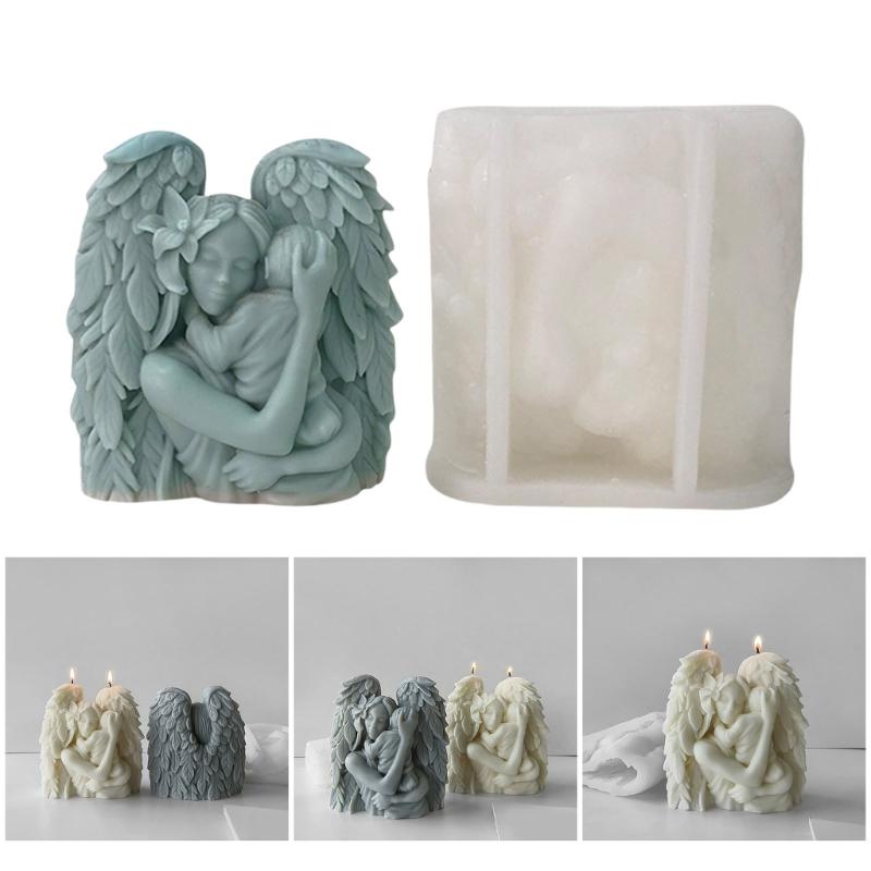 Practical Silicone Craft Mold Accessory for Candle Mothers Child Figure Sturdy Home Decoration Casting Tool Daily Use