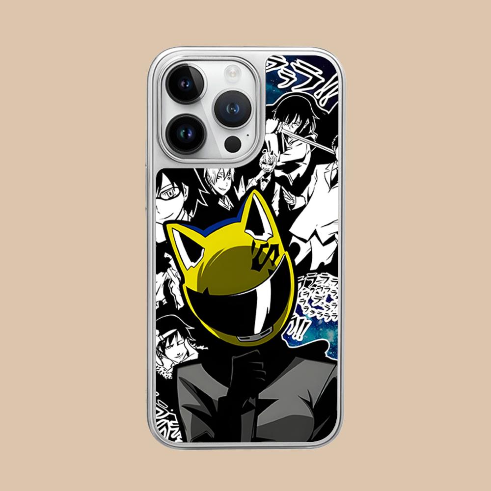 Anime Durarara Phone Case for iPhone 17 16 15 14 13 12 11 Air Pro Max Plus Electroplated Silver Cover