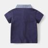 Boys Short Sleeve Shirt with Plaid Collar Summer Thin Fashion Tops for Toddler Kids Baby High End T Shirt