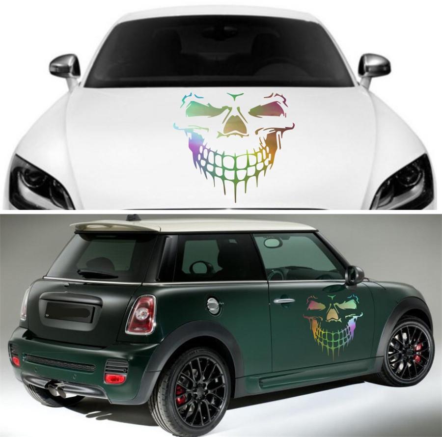 Car Body Hood Door Sticker Laser Skull Graphics Decal Truck SUV Pickup Universal