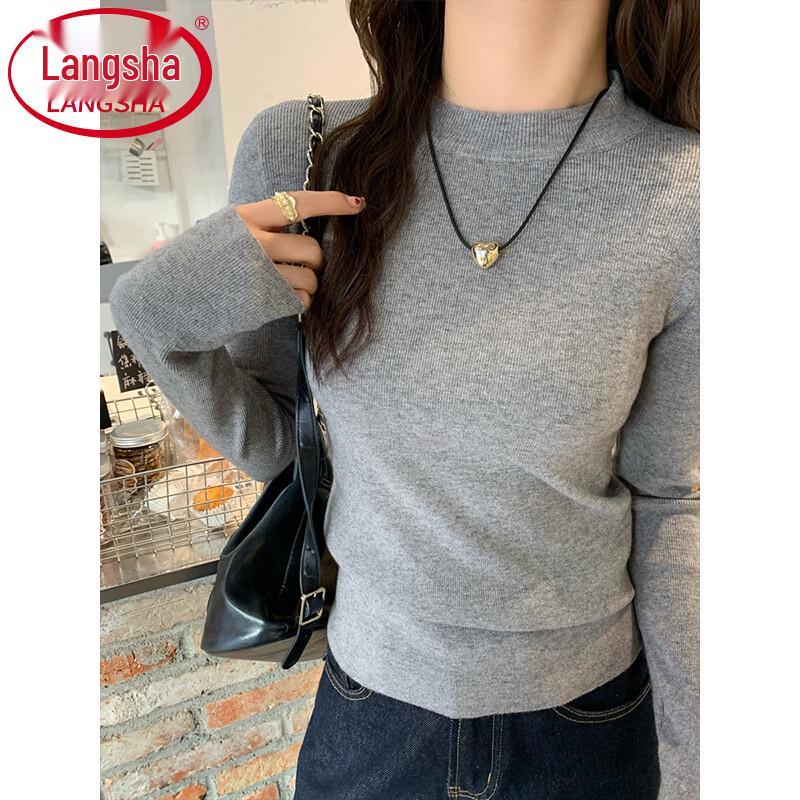 Langsha Women's Slim Fit Crew Neck Base Layer Pullover