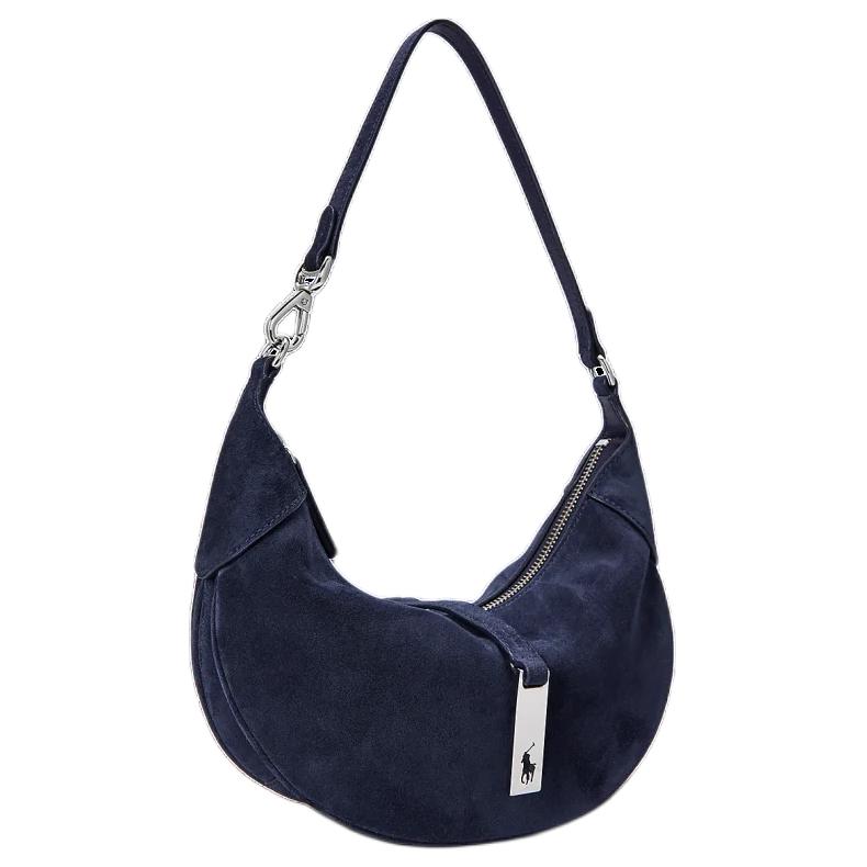 Polo Ralph Lauren Polo ID Metal Hardware Iconic Pony Hollow Pattern Dumpling Bag Women Handbag Navy-Blue WAPOBAG02V20135