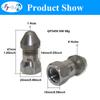 Stainless Steel Sewer Cleaning Nozzle Random Flow Front 1 Back 6 Drain Blaster Pipe Unclogging Internal Cleaning Dirt Flushing