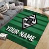 Nom personnalisé, Décoration de canapé Domicile Borussia Mönchengladbach pour salon et chambre à coucher, Tapis de sol en flanelle antidérapant pour salle de jeux