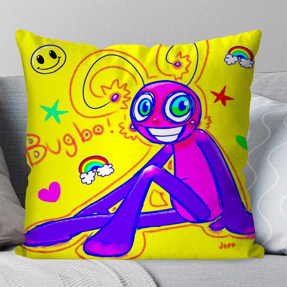 B-Bugbo Cartoon Cute Pillow Case Square Pillow Bedroom Sofa Leisure Comfort Cushion Car Living Room Home Decoration 40X40