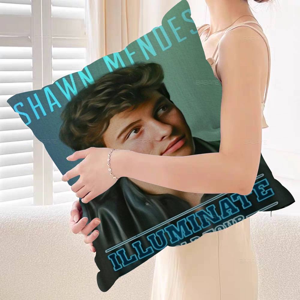 S-Shawn Mendes Populär Sångare Kudde Anime Kudde Soffa Säng Huvudkudde Överdrag Kuddfodral 45x45 cm Mode