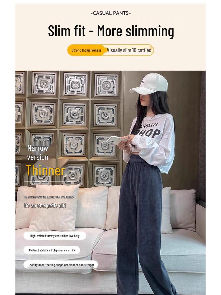 2025 Autumn Winter Plus Size Corduroy Harem Joggers: Comfortable Carrot Casual Sweatpants for Women