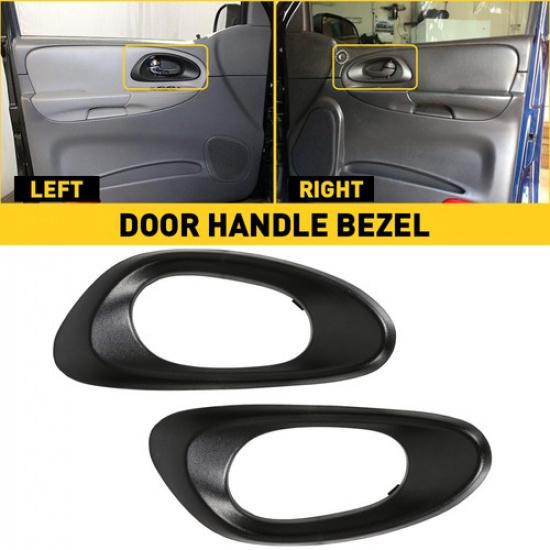 Fit 02-09 Chevy Trailblazer Set Front ide Handle Door Trim Bezel Textured 2x