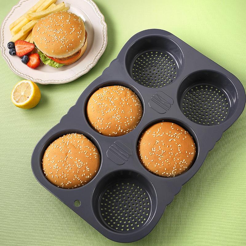 Silikon Hamburgerform Husholdnings Brødform Kake Åpent Hull Brødform Tåler Høy Temperatur