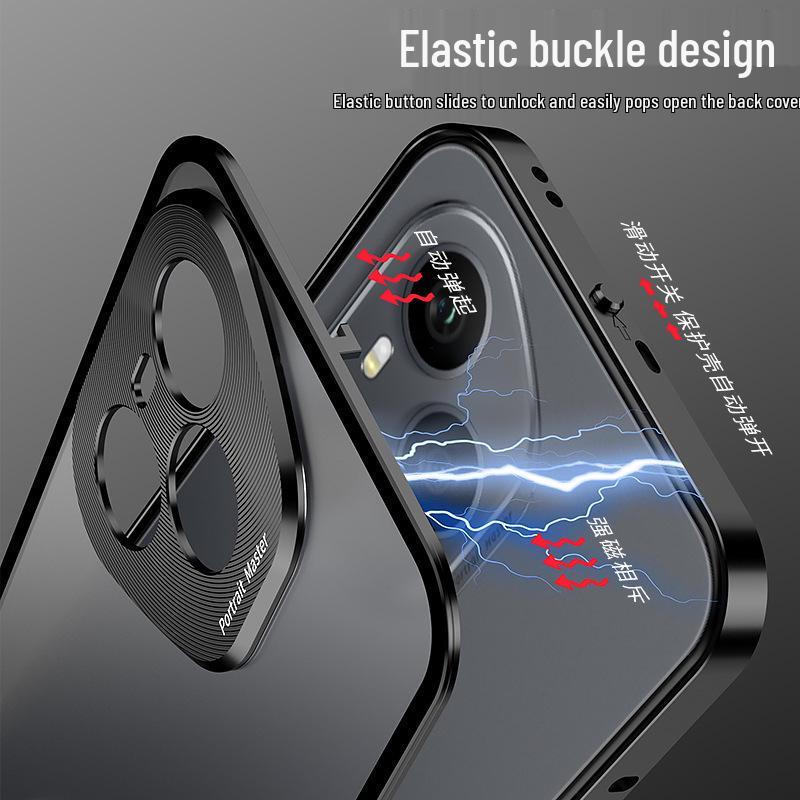 Honor 400/400pro Snap-Button Metal Frame Phone Case with Frosted Back