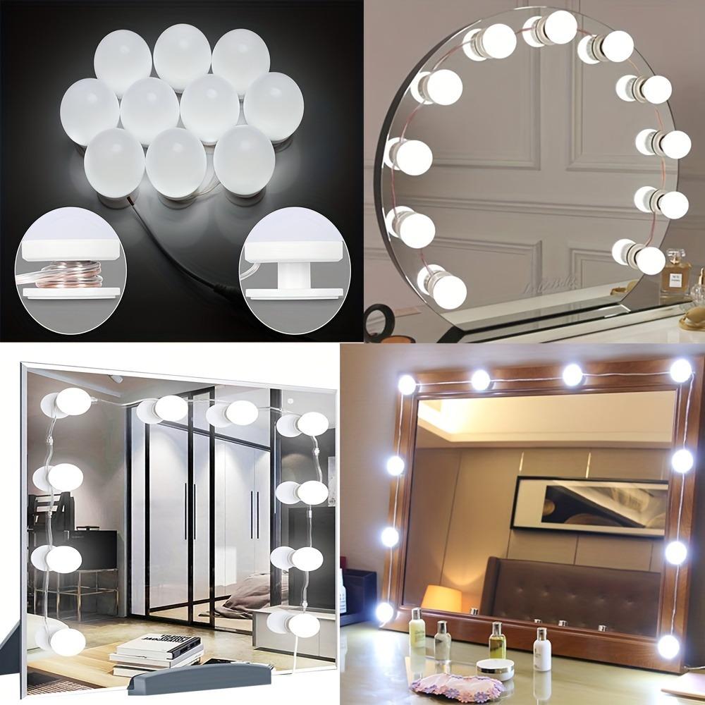 LED Mirror Makeup Light - Adjustable Bulbs, Color And Brightness Adjustable, USB Cable For Makeup Enthusiasts - Perfect for Vanity, Bedroom Bathroom