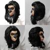 Latex Schwarzes Langes Haar Affenkopfmaske Für Halloween-Kostüme Und Party-Rollenspiel