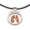 Cavalier King Charles Spaniel – Necklace with a geometric design and the inscription "Art-Dog" | Art-Dog