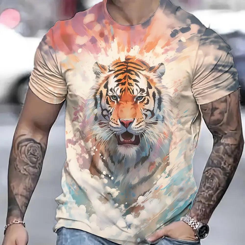 Men's 3D printed summer short sleeves