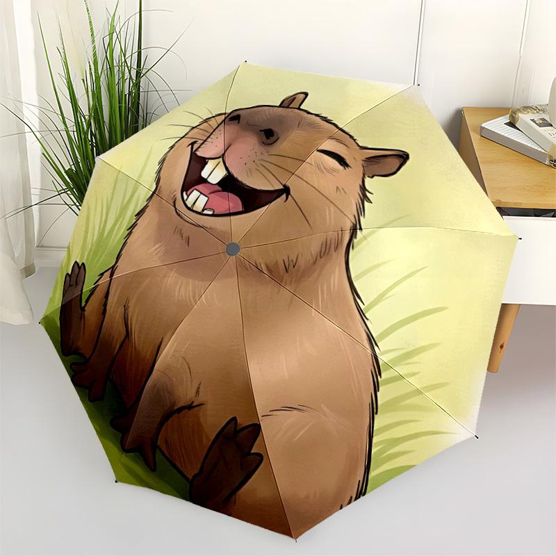

1pc Capybara Automatic Open/Close Umbrella - All-Season Portable Umbrella for Women/Men yy251213009