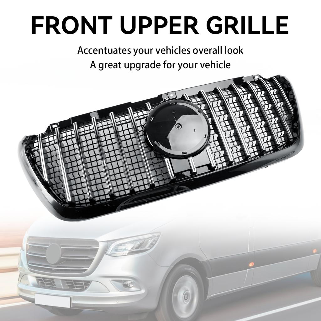 Front Bumper Grille Grill Fit Mercedes Sprinter W907 W910 2018-2023 GTR Style