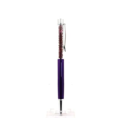 Stones and Minerals. Raw Madagascar Ruby Mineral Pen. Purple Color.