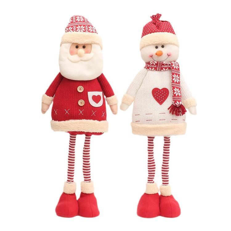 Cross-border Christmas Explosions Standing Retractable Santa Claus Snowman Elk Deer Fabric Doll Doll