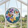 Akrylové puzzle Suncatcher Barevné kočky Motýli Květiny Závěsná ozdoba na okno Styl vitráže DIY sada Suncatcher pro dospělé