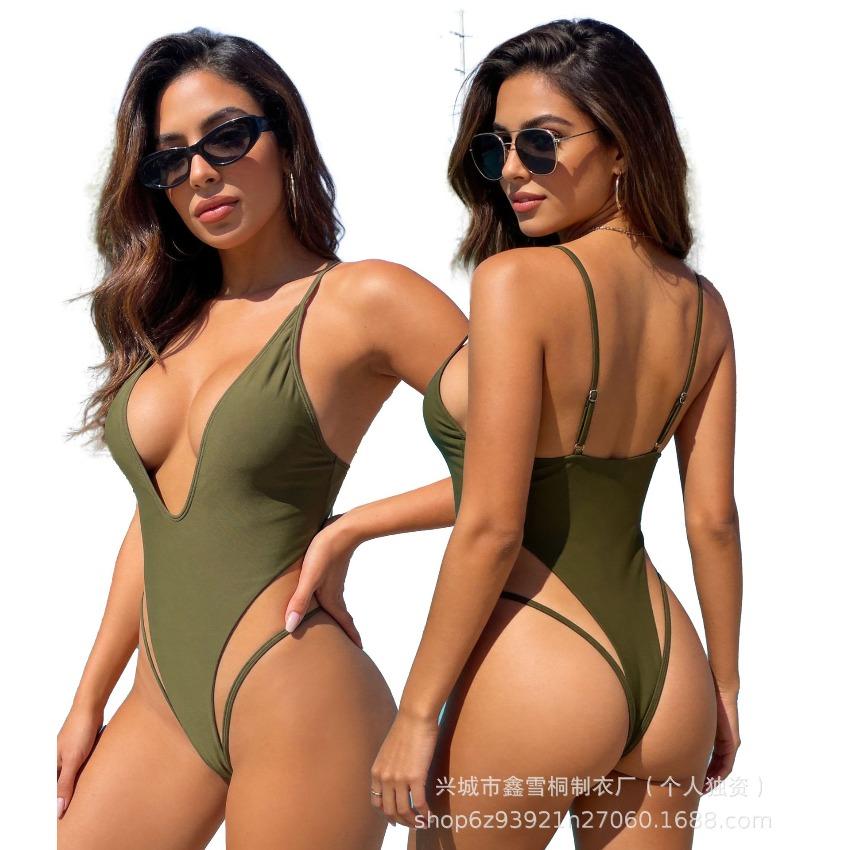 2026 New Multi-color Sexy Swimsuit Featuring Backless and Sexy One-piece Bikini Style Outfit