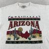 Vintage Arizona Shirt Mens Large White Southwest Desert Sunset Cactus 90s Tee