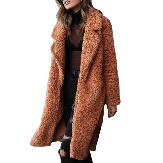 Damen Oversize-Mantel Einfarbig Einreihig Herbst Winter Dicke Knöpfe Übermantel für das Büro
