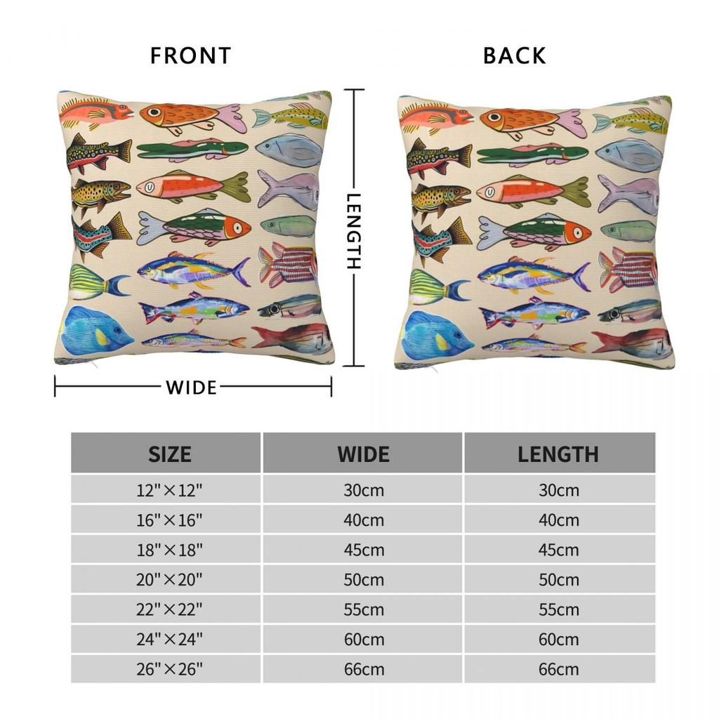 Povlak na polštář Vintage design pstruha Ryby Povlak na polštář Kreslené ryby Povlak na polštář Do kanceláře Auta Domů Dekorativní povlaky na polštáře