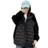 Large size new hooded cotton-padded clothes women's light jacket cotton-padded jacket sleeves splicing loose cotton-padded clothes girlfriend clothes