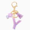 Purple Letter Y Keychain, Initial Keyring for Keys, Bags and Backpacks