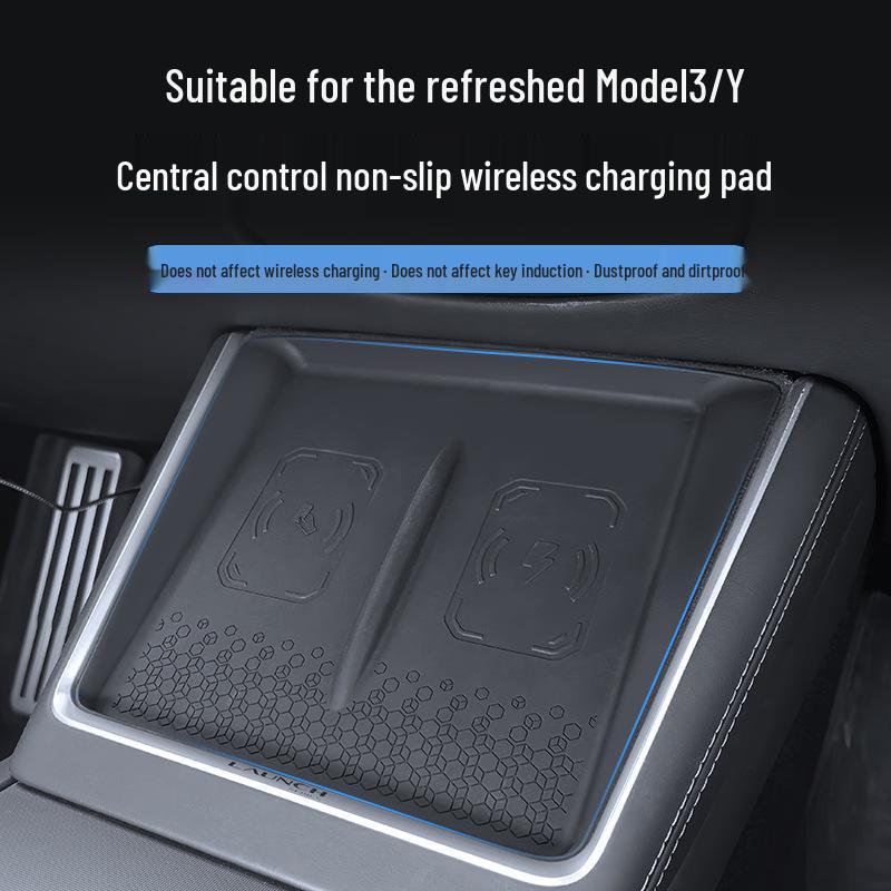 

Anti-slip Wireless Charging Pad for Tesla Model 3/Y Center Console No Specification чорний