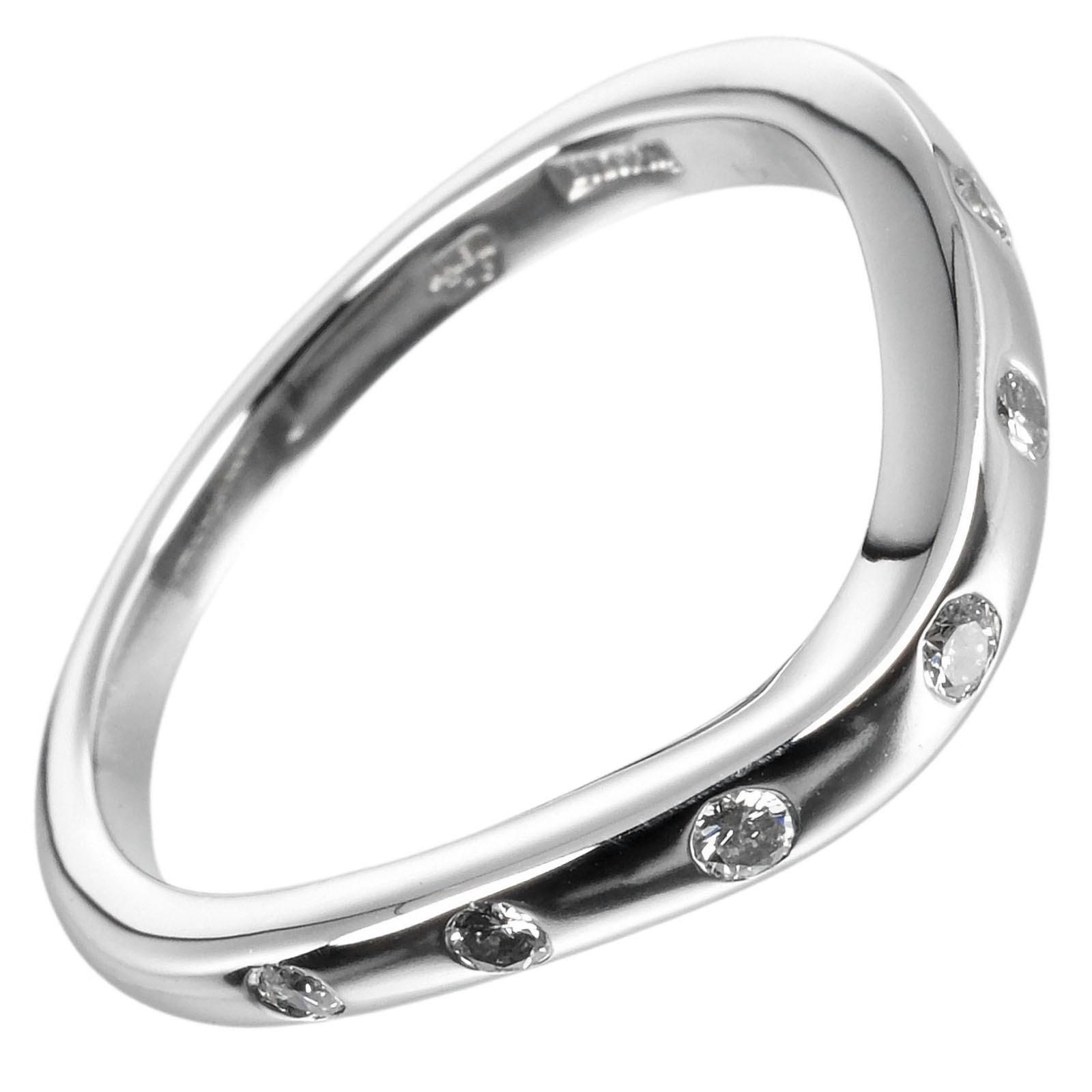 

BVLGARI Feddy wedding Ring Pt950Platinum/7P Diamond #5.4(US Size) 4.7g Women Used