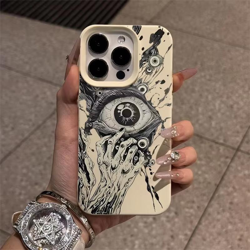 Cthulhu Eye Horror Sketch Print Phone Case for iPhone 17 16 15 14 13 12 11 Pro Max Shockproof Anti-Scratch Protective Cover