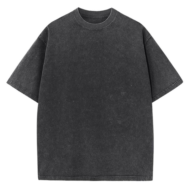 

Американская стиранная тяжеловесная хлопковая мужская футболка свободного кроя в стиле хип-хоп XXL чёрный