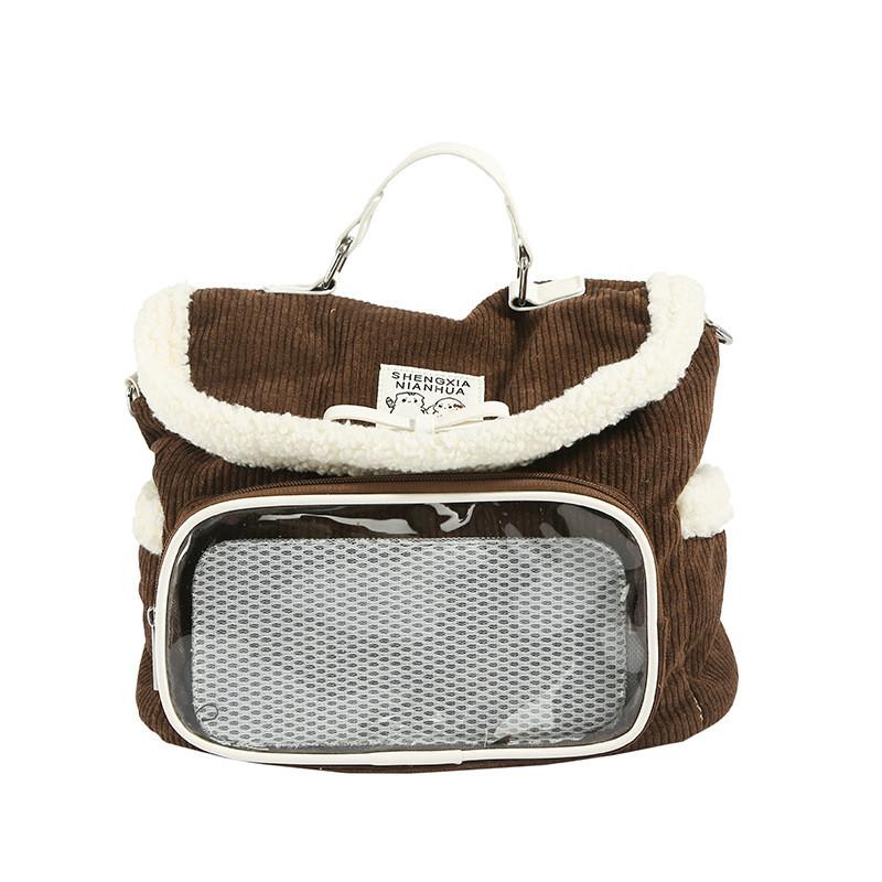 Plush Backpack Lightweight Nylon Material Bow Decoration For School Daily