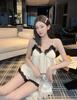 Ice and Snow Silk Ladies Summer Thin Sexy Pajamas Suspender Shorts Set Ice Silk Spring and Autumn Loungewear with Chest Pad
