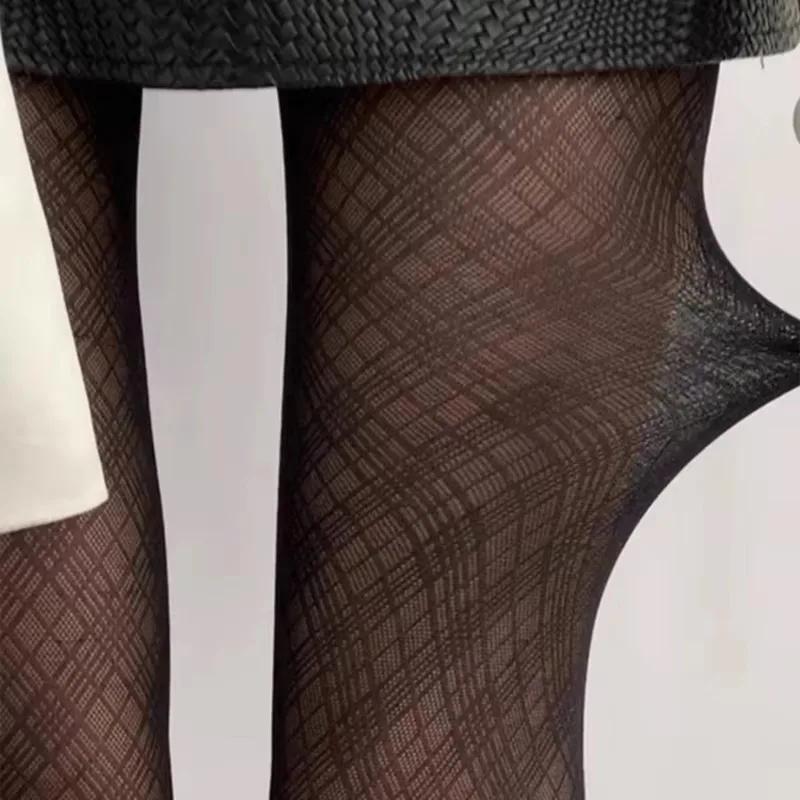 Sexy Black Houndstooth Stockings Lingeries for Women Girls Tights High NightClub Party Gift Women Pantyhose Suspenders