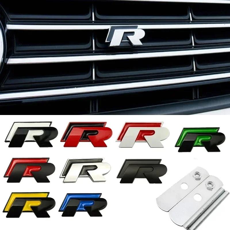 2026 Hot For Volkswagen VW Metal Car Front Trunk Logo Grille Emblem for Volkswagen VW R Line Tiguan Bora Golf Passat Touran Jett