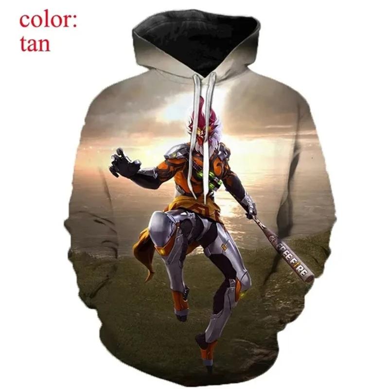Game Free Fire Graphic Sweatshirts FPS Games 3D Print Hoodies For Men Clothes Harajuku Fashion Kid Tops Boy Pullovers Tracksuit