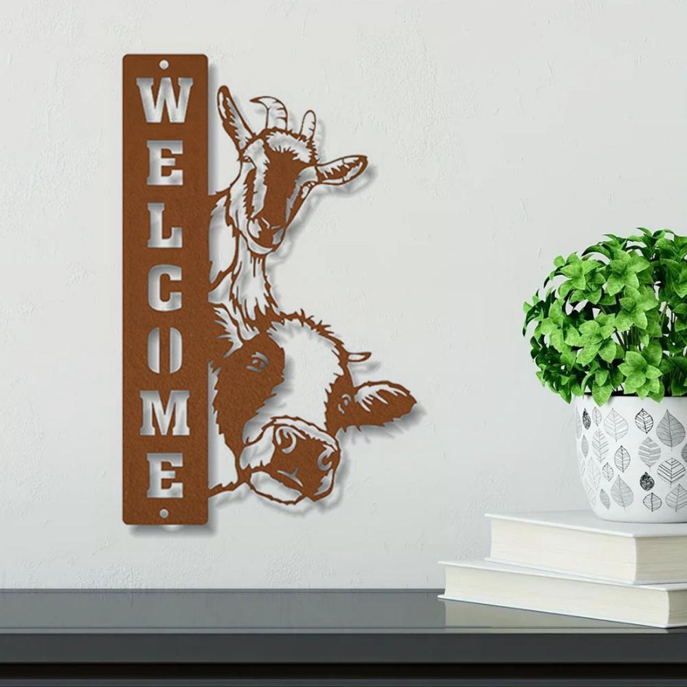 Decorative Farmhouse Signs Plaques - Transform your farm with these plaques Cow, sheep, goat signs. Welcome farm decor. Rustic.