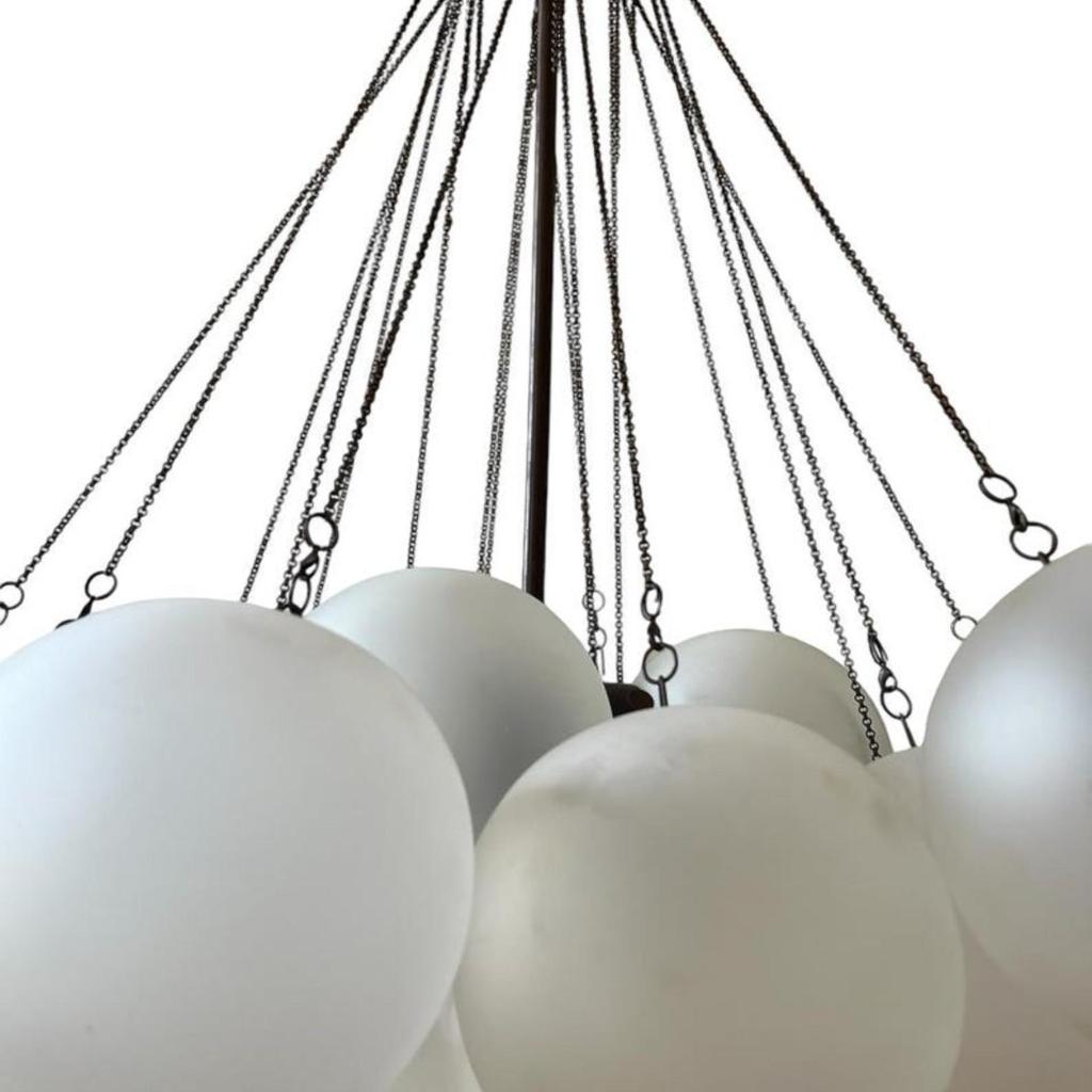 Wolken Pendelleuchte Milchglas Blasen Kronleuchter Moderne Deckenleuchte Extra Große Leuchte für Schlafzimmer, Wohnzimmer, Esszimmer