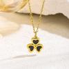 Elegant Four-Leaf Clover Titanium Steel Necklace—Versatile, Fashionable, Colorfast Clavicle Chain for Women