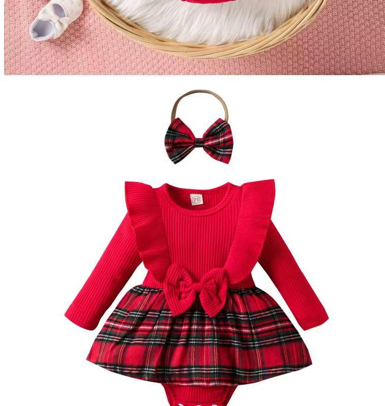 Baby Girl's Bowknot Dress Bodysuit with Hairband (Spring/Autumn)